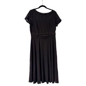 Perceptions New York Black Lace Bodice Fit & Flare Dress Size L